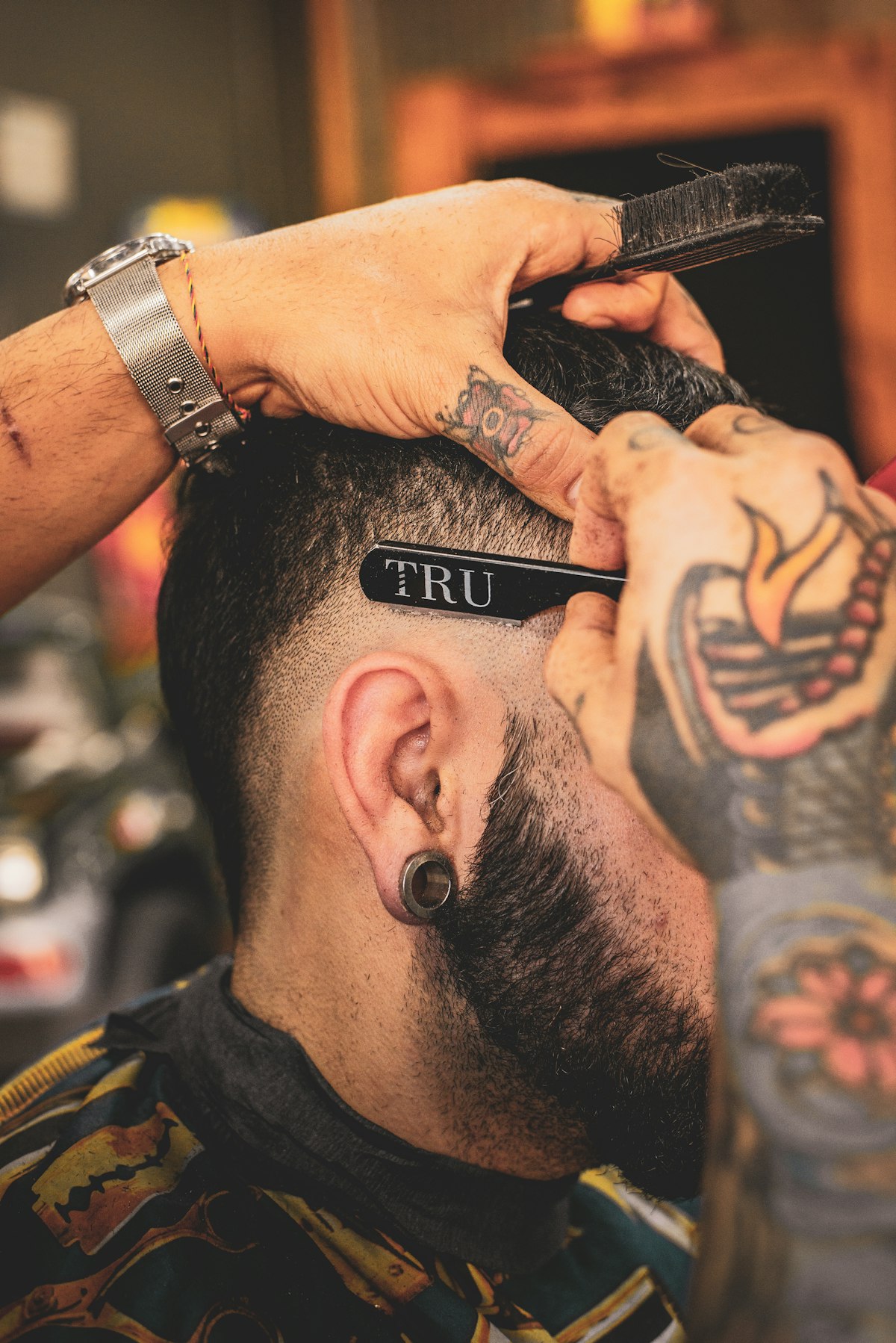 Beard trim detail